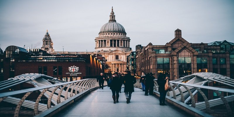 a view of St Paul's Cathedral in London from the Millennium Bridge optimised