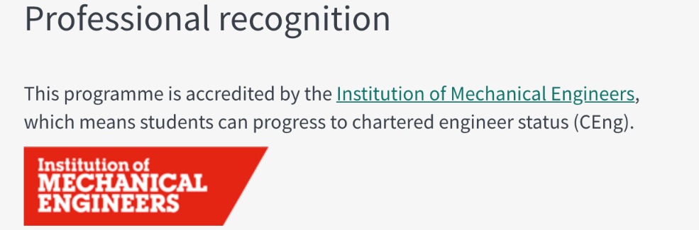 Screenshot of professional recognition