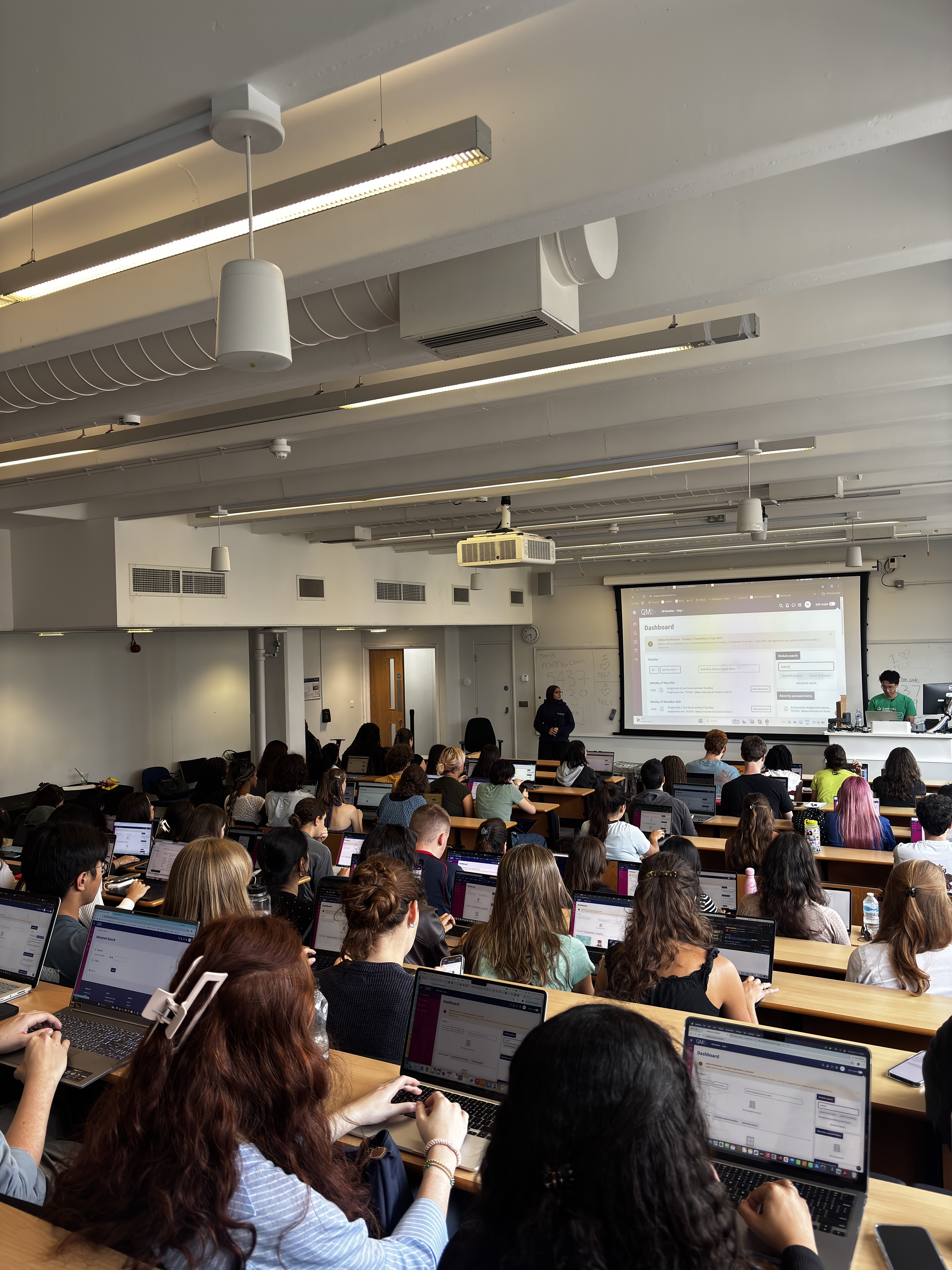 A picture of students sitting in a lecture theatre