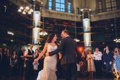 An image of a couple at a wedding at Queen Mary in the Octagon