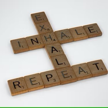 scrabble words spelling exhale, Inhale, repeat