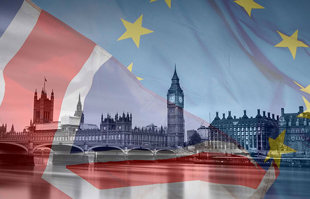 EU , UK Flag, Parliment