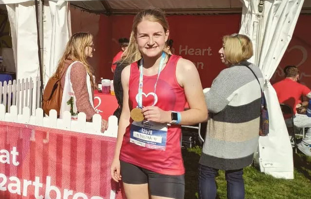 BHF funded PhD student Nicola Dark after completing the Royal Parks Half Marathon