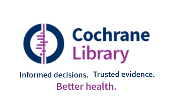 Logo for the Cochrane Library, including the tagline 
